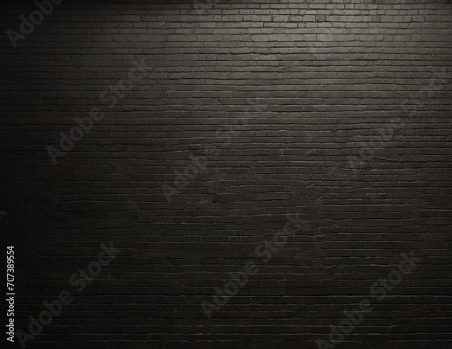 Texture of a black painted brick wall as a background or wallpaper. Website, application, games template. Computer, laptop wallpaper. Design for landing