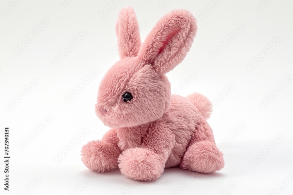 Plush pink rabbit for children s toys Isolated on white Easter Bunny Plush pink rabbit for children s toys Isolated on white Easter Bunny