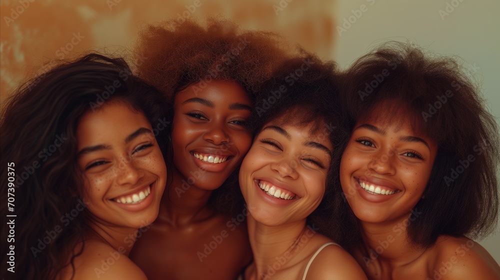 Group of Young Women Smiling Together Group of Young Women Smiling Together