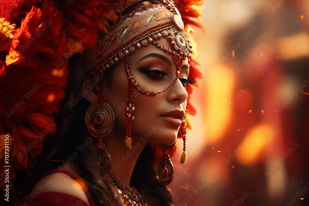 Φωτογραφία Indian people celebrate festivals, happy colorful cultural ceremonies rituals holidays traditional dance lights beautiful together woman man girl boy vibrant party prayer god spiritual