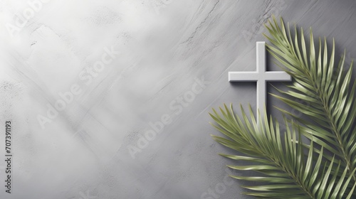 Cross and palm background. Palm sunday background photo