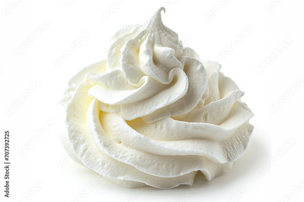 Whipped cream isolated on white background cutout Whipped cream isolated on white background cutout