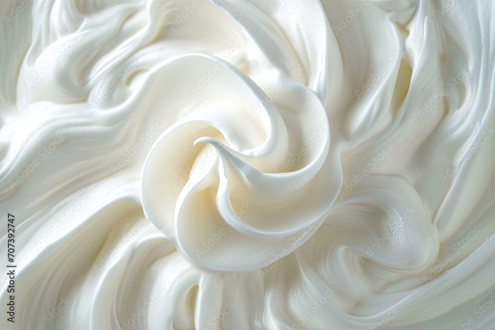 Whipped cream swirling on white background Whipped cream swirling on white background