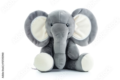 White isolated plushie elephant toy