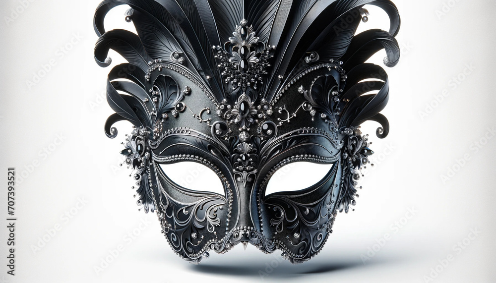 venetian carnival mask on white background, Generative AI