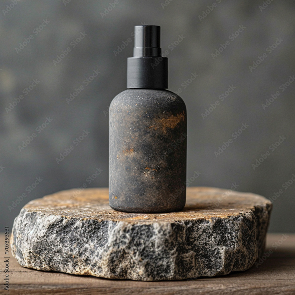 Stone stand complements your spray bottle's natural appeal. Stone stand complements your spray bottle's natural appeal.