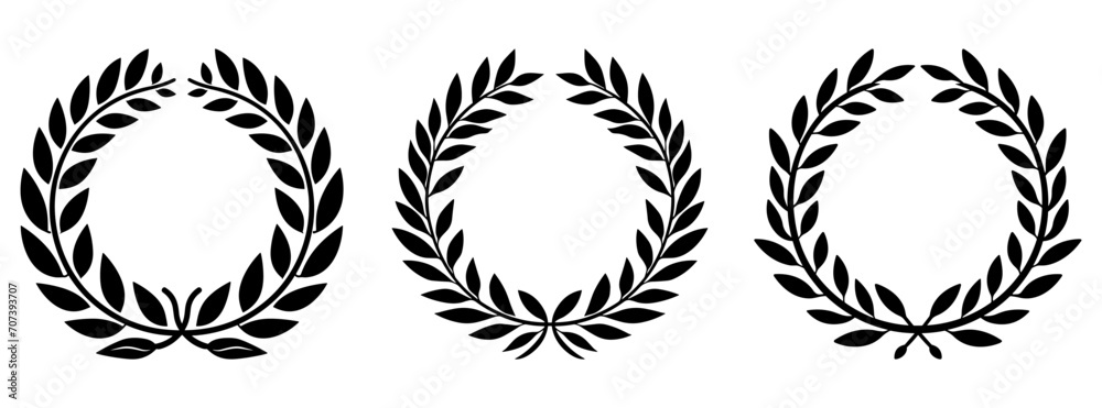Wreath with leaves. Round icon of laurel wreath. Award concept. Wreath with leaves. Round icon of laurel wreath. Award concept.