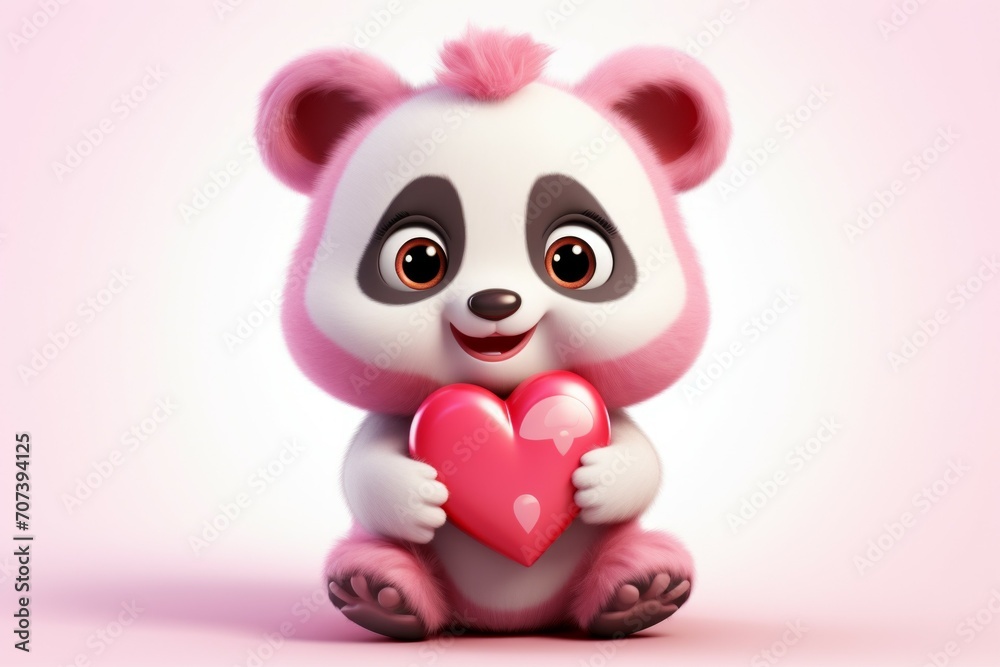 Cute panda. Background with selective focus and copy space Cute panda. Background with selective focus and copy space