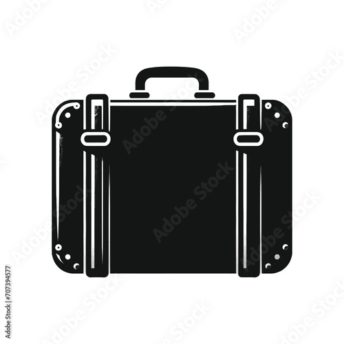 vintage suitcase, silhouette, luggage, travel, black and white, simple, baggage, retro, graphic, icon
