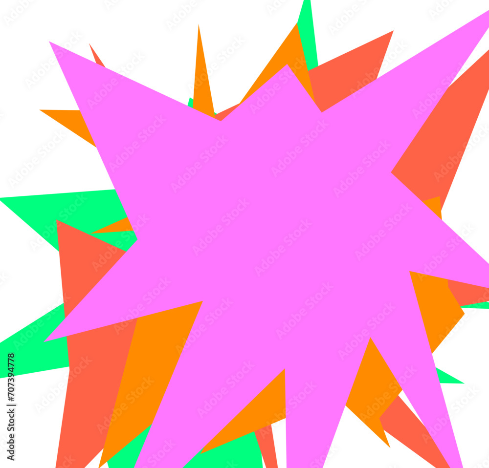 An abstract transparent cut out neon star burst shape design element. An abstract transparent cut out neon star burst shape design element.