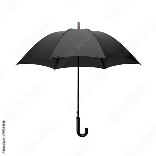 a black umbrella with a curved handle