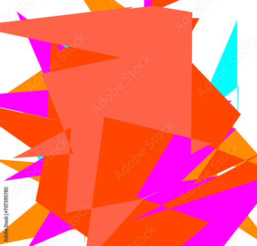 An abstract transparent cut out neon star burst shape design element.