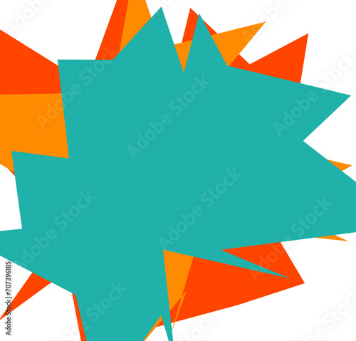 An abstract transparent cut out neon star burst shape design element.