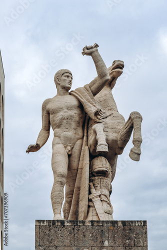 Canvas Print The Palazzo della Civilta Italiana, also known as the Colosseo Quadrato, is a building in the EUR district in Rome