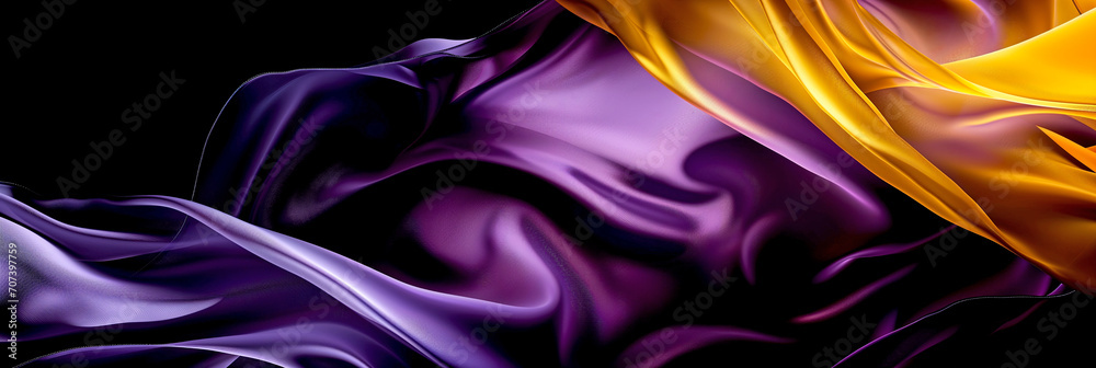 yellow and purple silk fabric