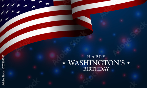 Happy Washingtons Birthday Background Vector Illustration photo