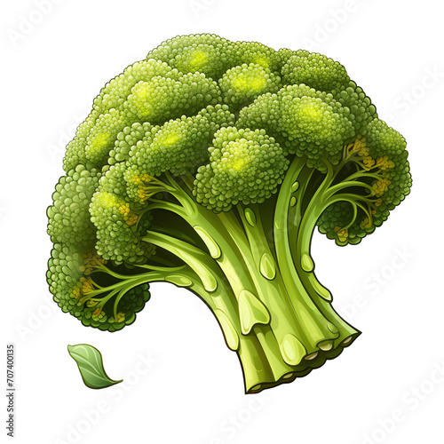 a broccoli with a leaf photo