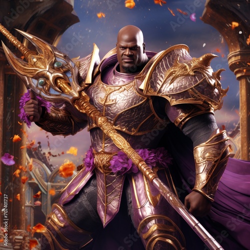 Shaquille O'Neal in the video game Soul Calibur Ai generated art