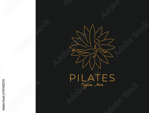 Abstract Pilates Yoga Logo Identity design