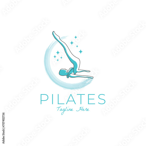 Abstract Pilates Yoga Logo Identity design