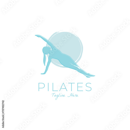 Abstract Pilates Yoga Logo Identity design