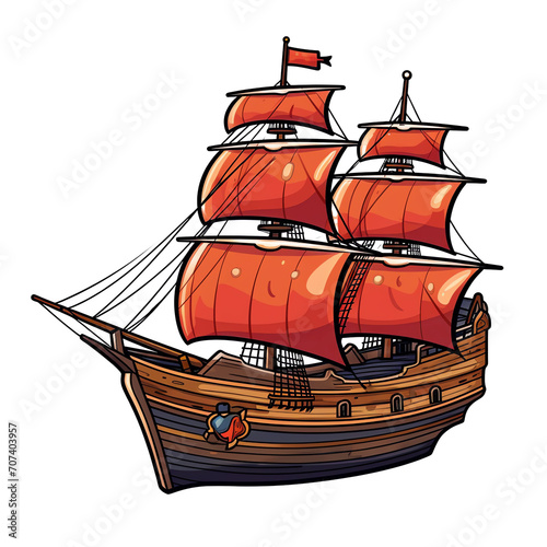 a cartoon of a ship photo