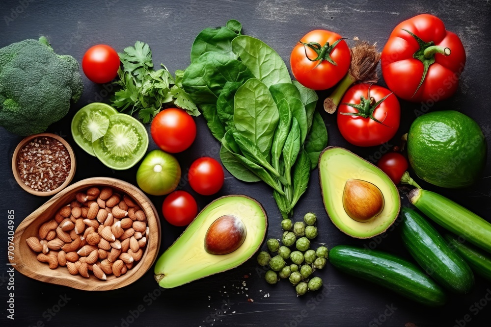Vegetables on old wooden background overhead close up shoot Vegetables on old wooden background overhead close up shoot