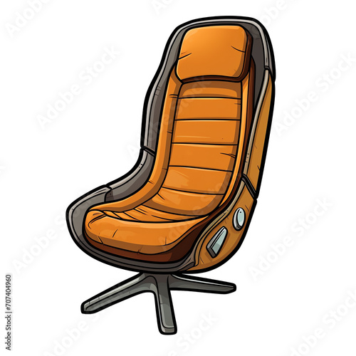 a cartoon of an orange chair photo