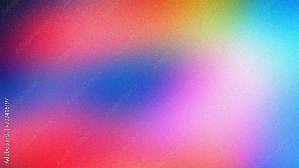 Blurry defocused colourful gradient abstract background on dark stock illustration. Abstract color gradient, modern blurred background and film grain texture, Purple, blue and pink