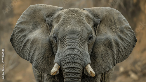 Close up skin detail of African bush elephant 