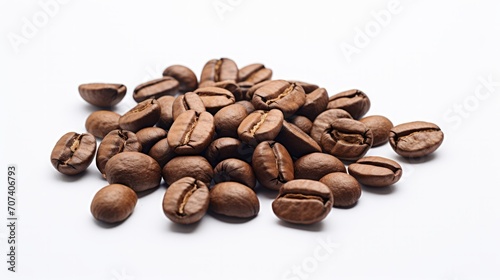 Coffee beans on a white background. Neural network AI generated art