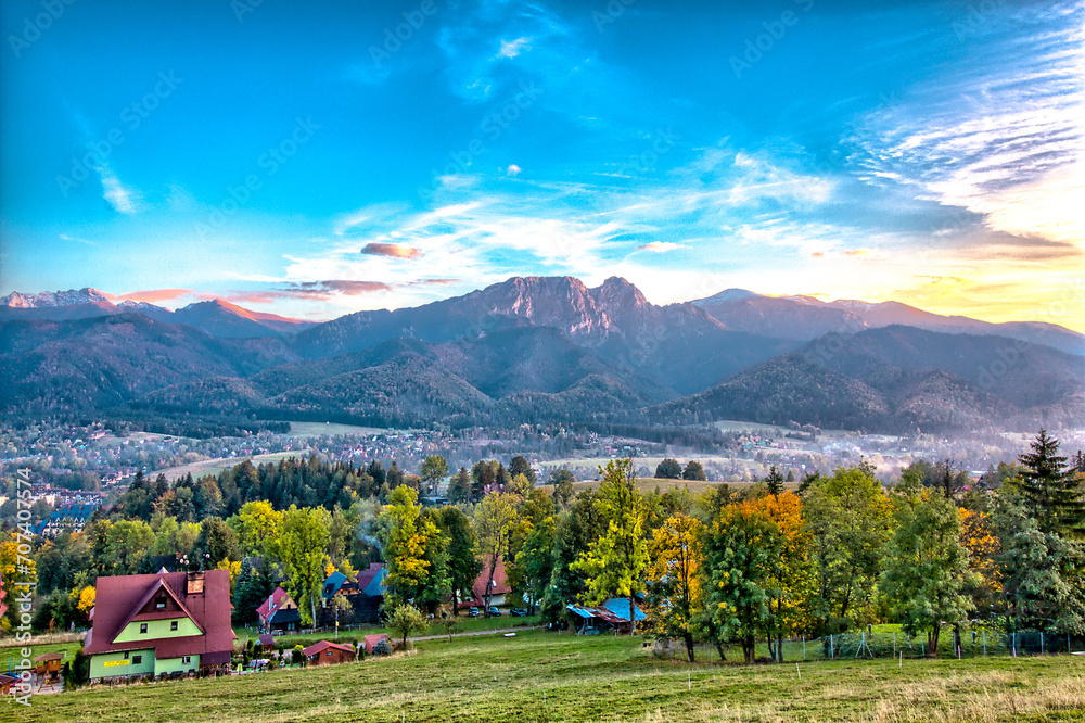 Zakopane - Tatra Mountains - Panorama with view on Giewont