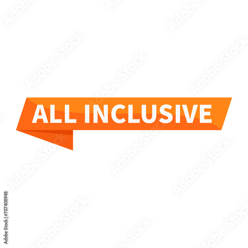 All Inclusive Orange Ribbon Rectangle Shape For Sale Promotion Business Marketing Social Media Information
