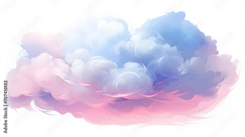 Delicate pastel cloud pink and blue. Neural network AI generated art