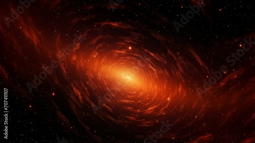 Galactic Stars in Orange Space Swirls