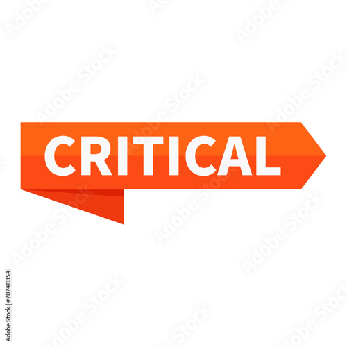 Critical Orange Rectangle Ribbon Shape For Situation Information Detail
