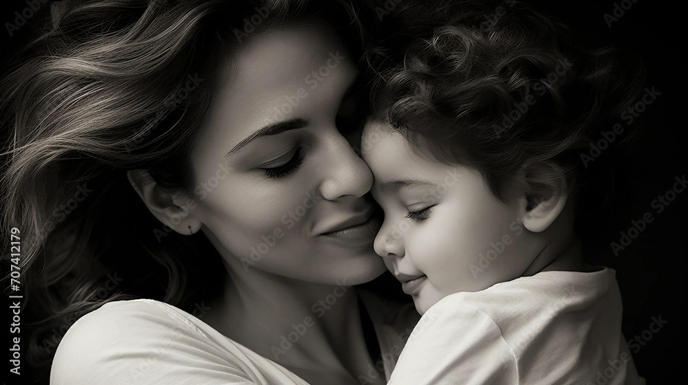 Close up of a loving mother hugging and cuddling her child, expressions of love tight embrace moment emphasizes the tenderness of a mother-child relationship, mother's day