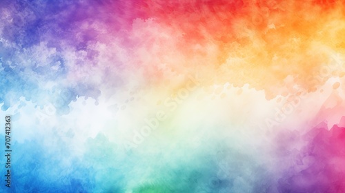 Rainbow watercolor brush gradual texture background on top photo