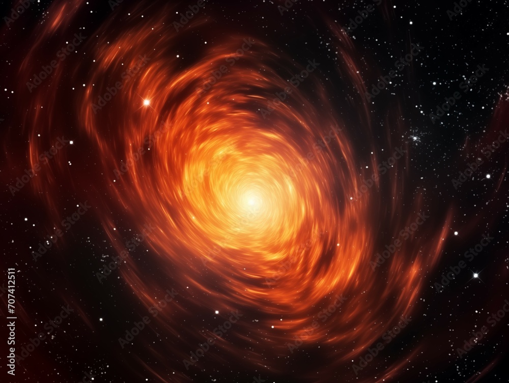 Obraz premium Starry Orange Galaxy Gas Space Backdrop