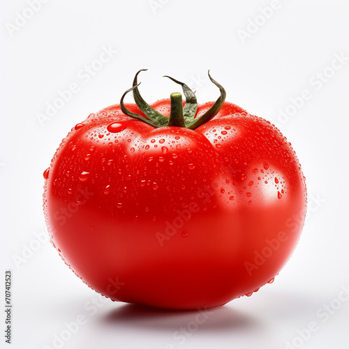 Red tomato isolated on the white background.