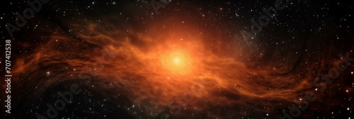 Orange Galaxy Stars in Cosmic Space