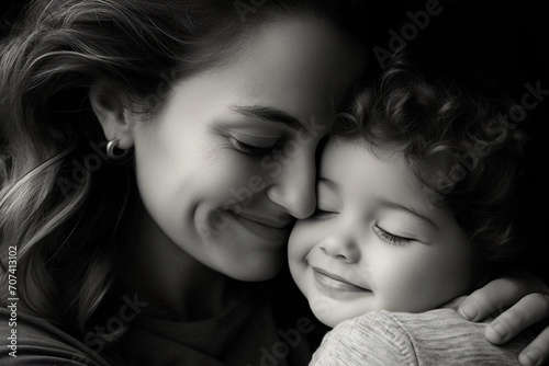 Close up of a loving mother hugging and cuddling her child, expressions of love tight embrace moment emphasizes the tenderness of a mother-child relationship, mother's day