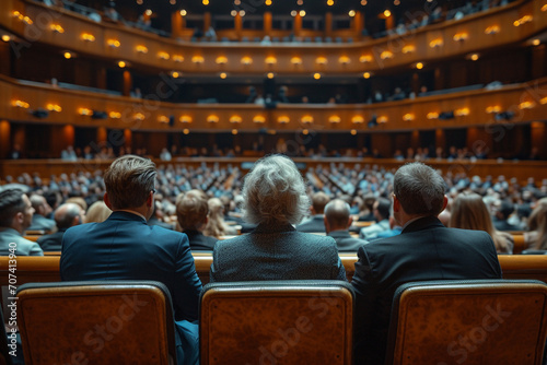 Business people attend the congress of the best businessmen of the world