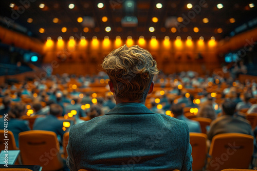 Business people attend the congress of the best businessmen of the world