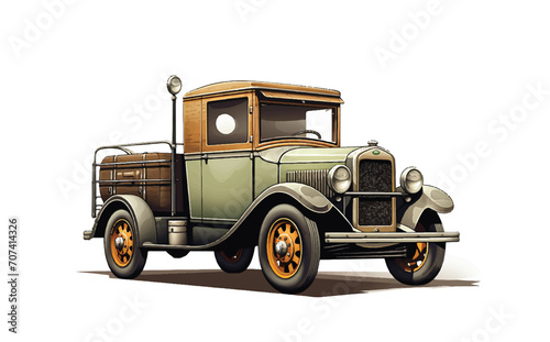 A vintage-style electric truck, evoking classic aesthetics, presented on a white background.