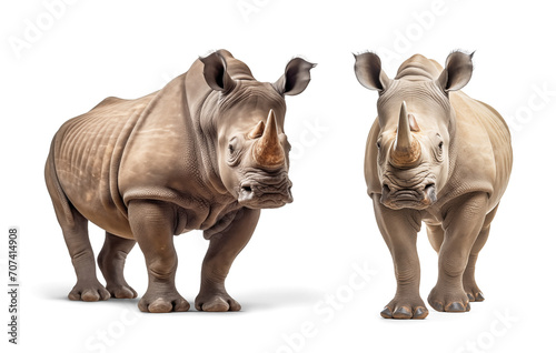 Two rhinoceros on isolated png background © FP Creative Stock