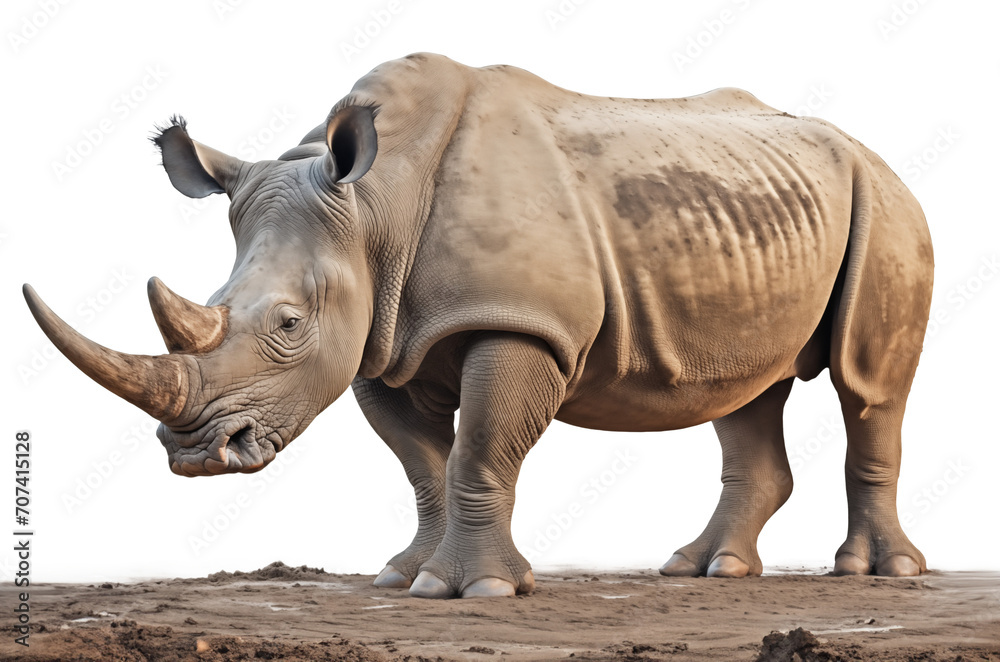 Fototapeta premium Dirty rhino with dirt