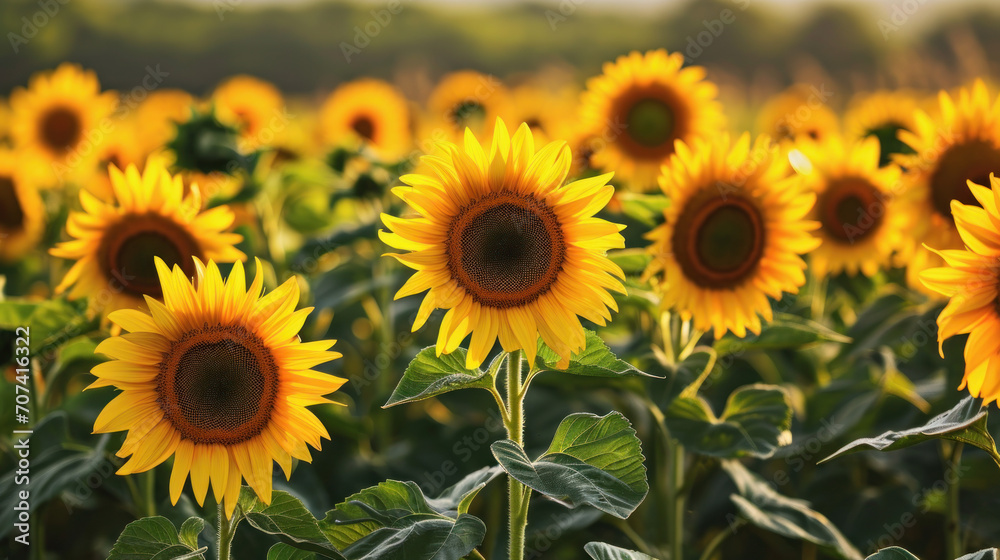Sunflowers in Full Bloom Creating a Natural Backdrop Sunflowers in Full Bloom Creating a Natural Backdrop