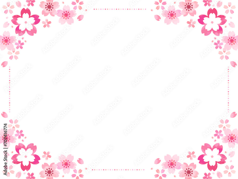桜の花のイラストフレーム