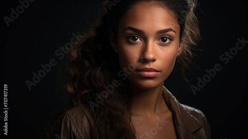 portrait of a beautiful woman posing in the dark of night